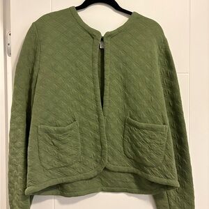 J. Crew Green Quilted Jacket with Pockets